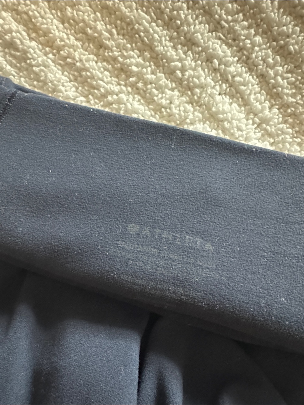 Navy Athletic Leggings with Magenta Stripe Accent - Picture 3 of 4
